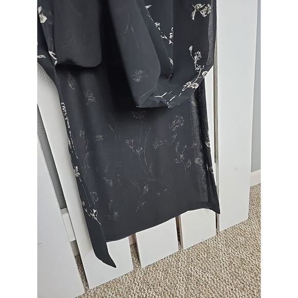 Hunt Club High Waisted Dark Floral Midi Skirt Black Size 10 AOP‎ Flower Retro - Picture 3 of 10